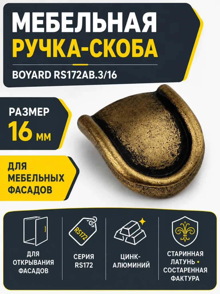 Мебельная ручка RS172AB.3/16