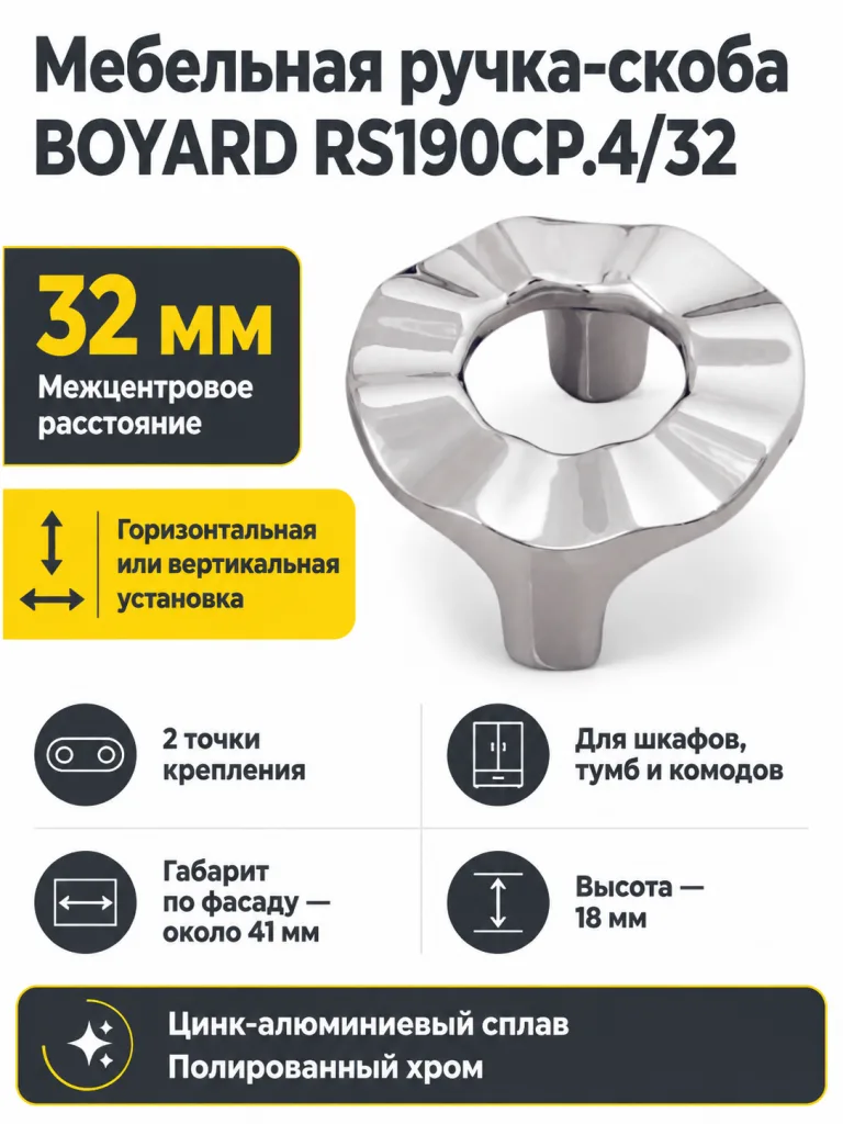 Мебельная ручка RS190CP.4/32
