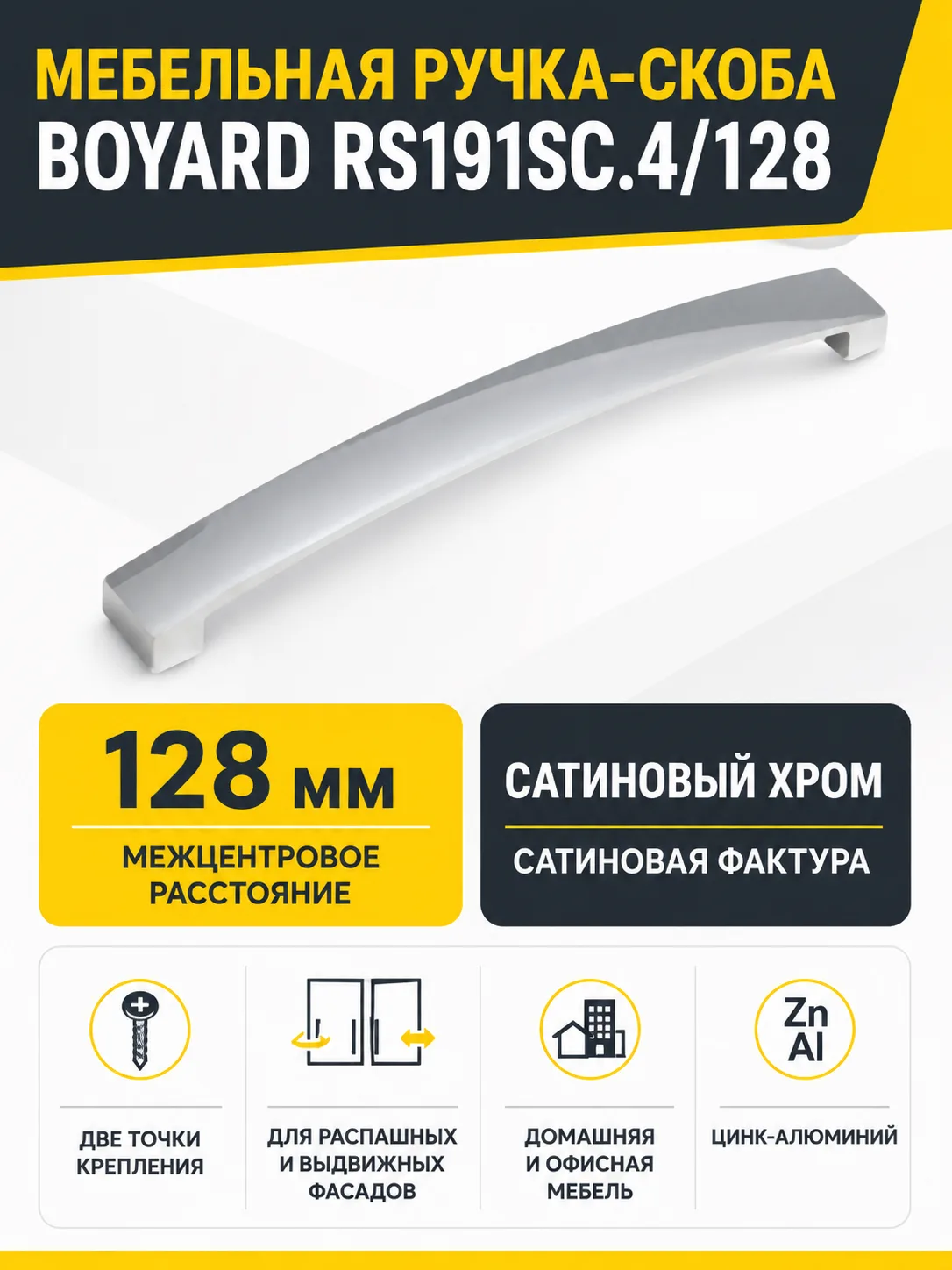 Мебельная ручка RS191SC.4/128