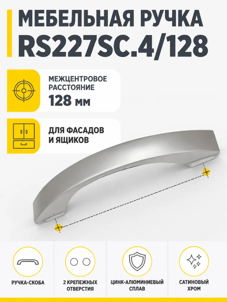 Мебельная ручка RS227SC.4/128