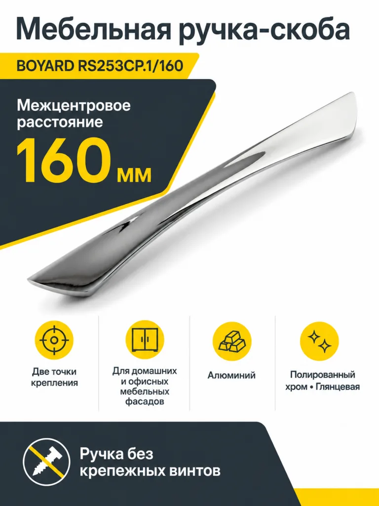 Мебельная ручка RS253CP.1/160