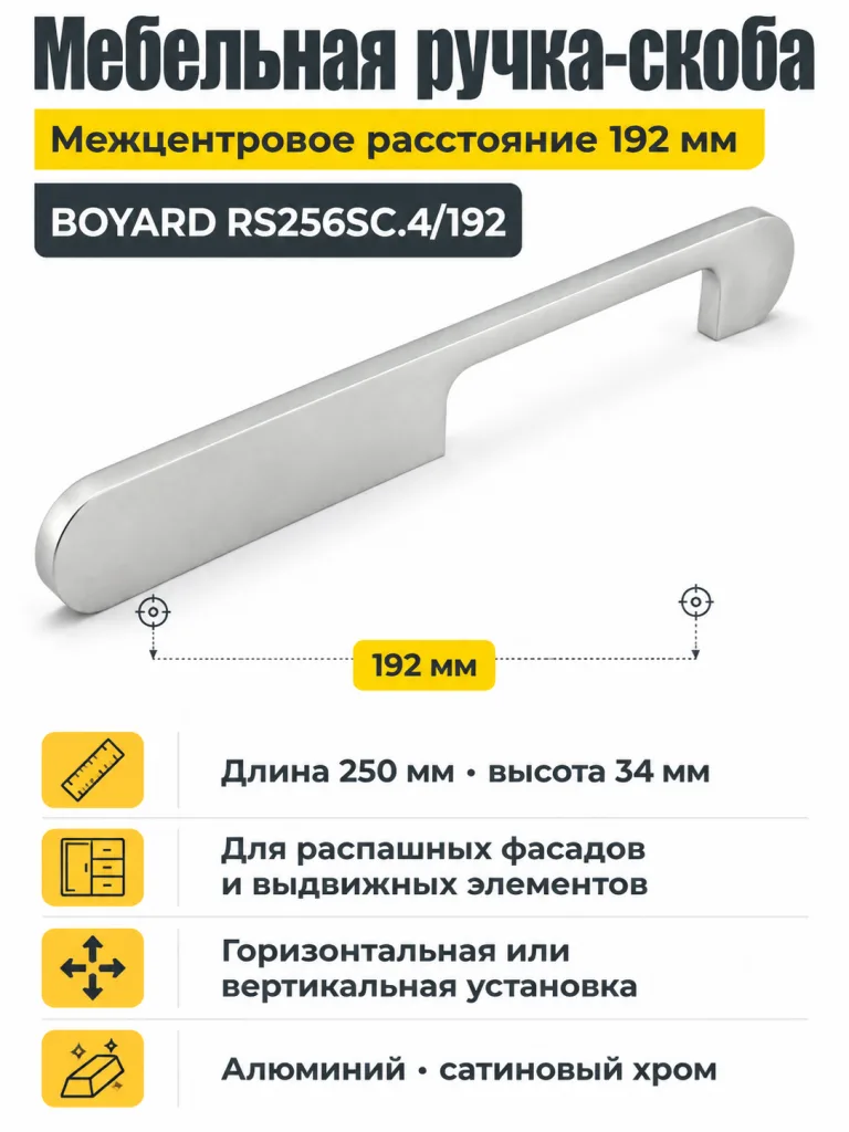 Мебельная ручка RS256SC.4/192