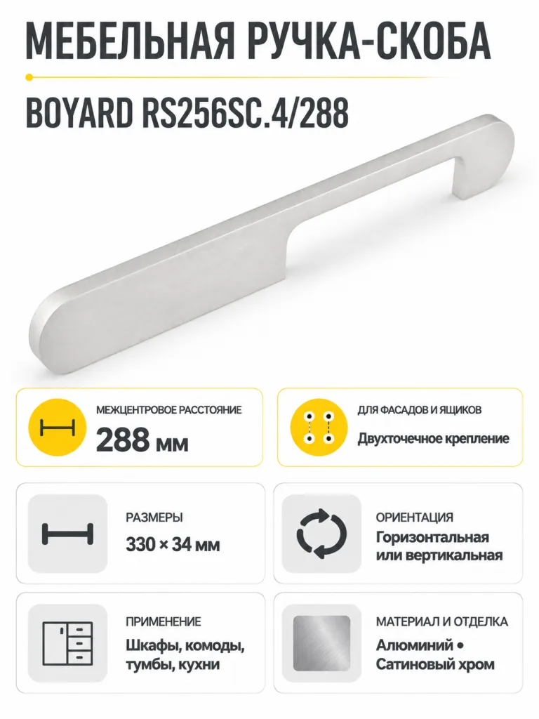 Мебельная ручка RS256SC.4/288