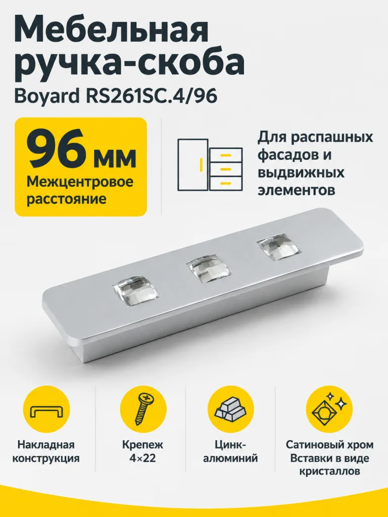 Мебельная ручка RS261SC.4/96