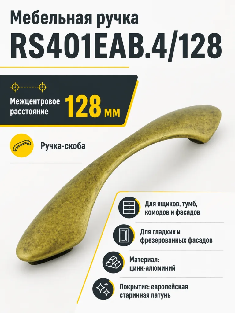 Мебельная ручка RS401EAB.4/128