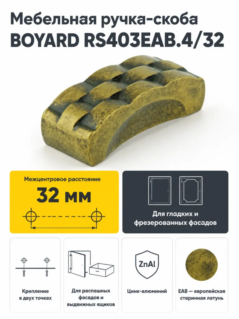 Мебельная ручка RS403EAB.4/32