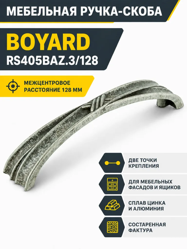 Мебельная ручка RS405BAZ.3/128