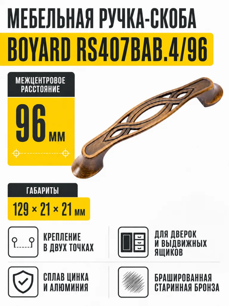 Мебельная ручка RS407BAB.4/96