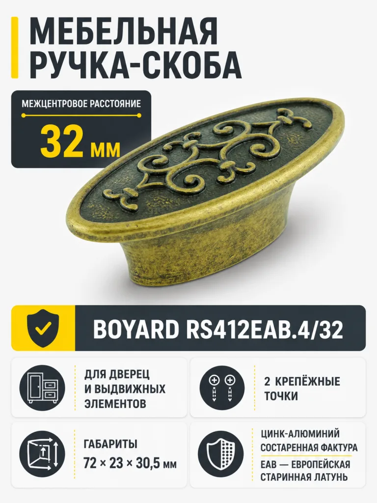 Мебельная ручка RS412EAB.4/32