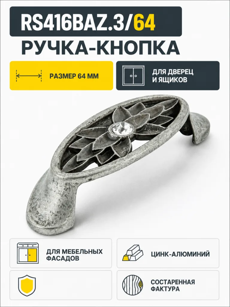 Мебельная ручка RS416BAZ.3/64