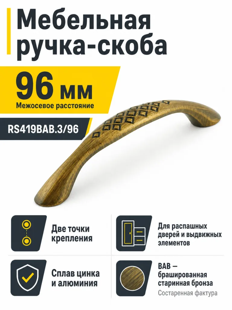 Мебельная ручка RS419BAB.3/96