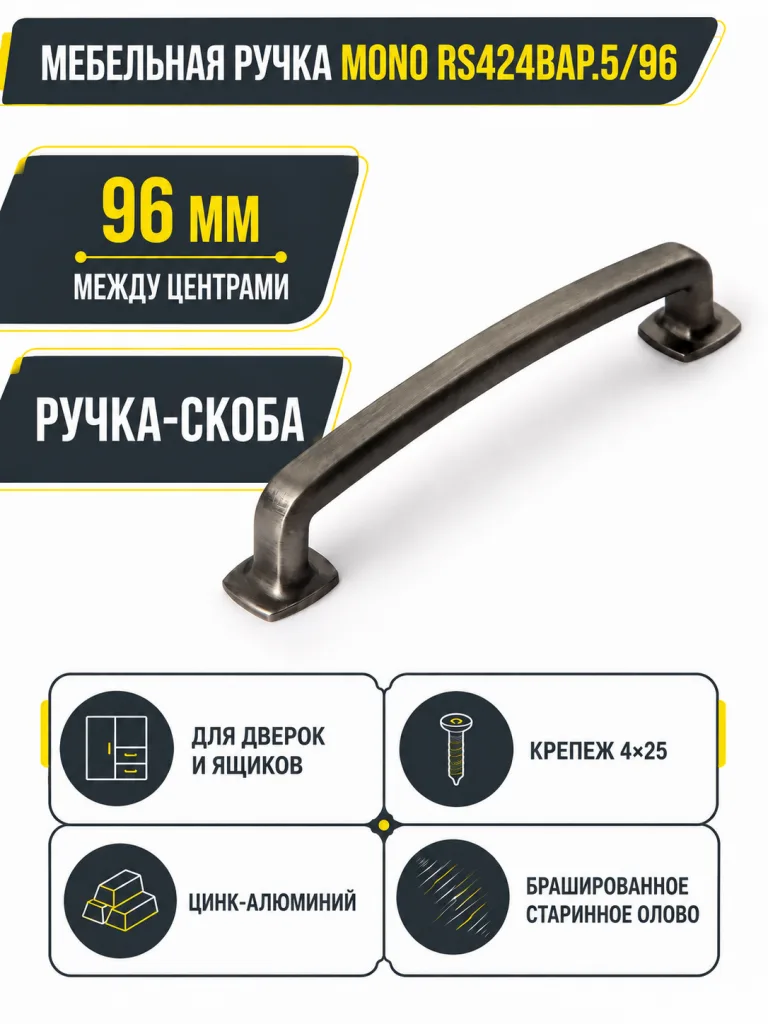 Мебельная ручка MONO RS424BAP.5/96