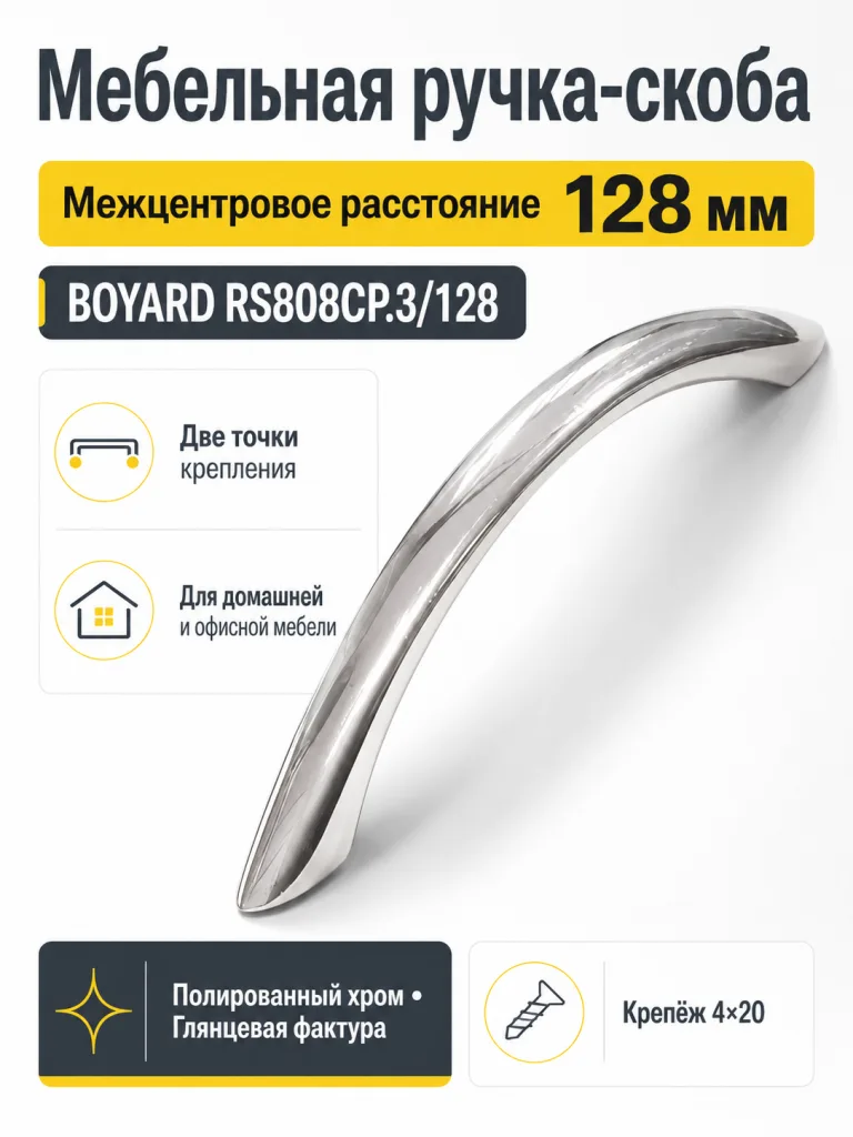 Мебельная ручка RS808CP.3/128