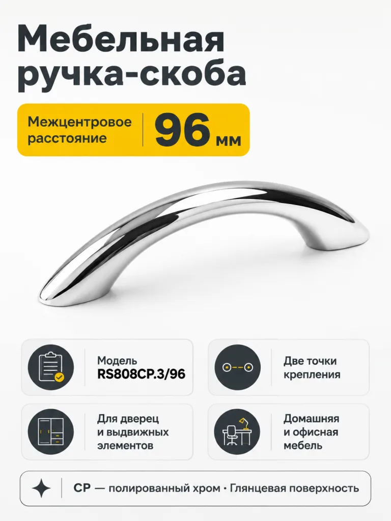 Мебельная ручка RS808CP.3/96