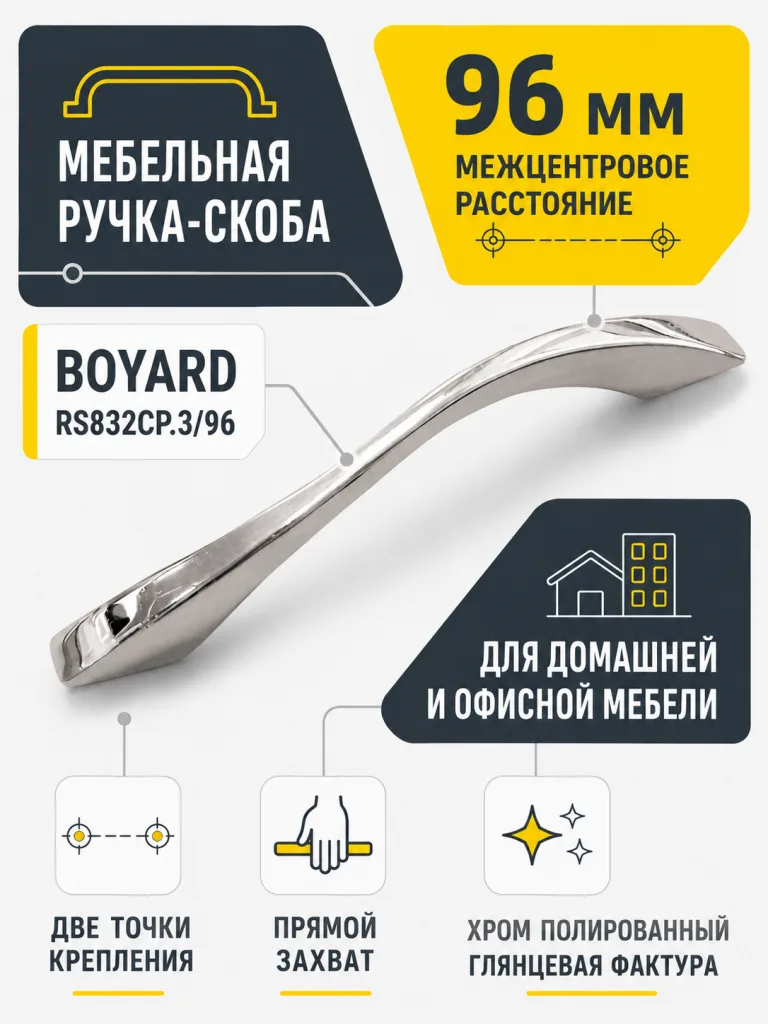 Мебельная ручка RS832CP.3/96