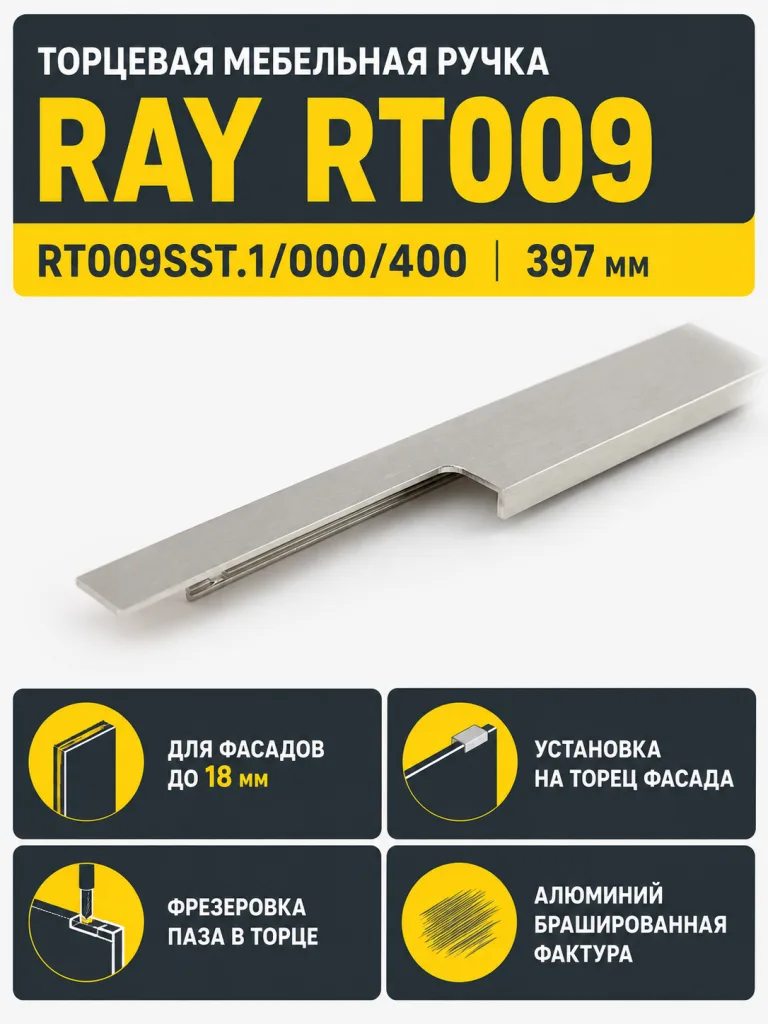 Мебельная ручка RT009SST.1/000/400