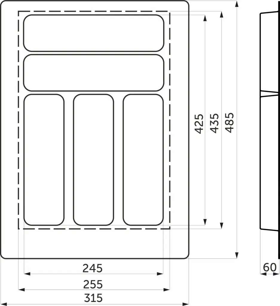 Лоток для столовых приборов 400 BASIC 315*485, белый AKS