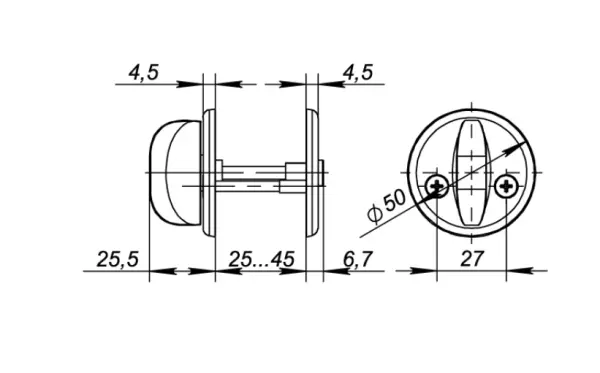 Ручка поворотная BK5x60.R.FIN001 HD (WC-001-CP) CP хром(38687)(FUARO)