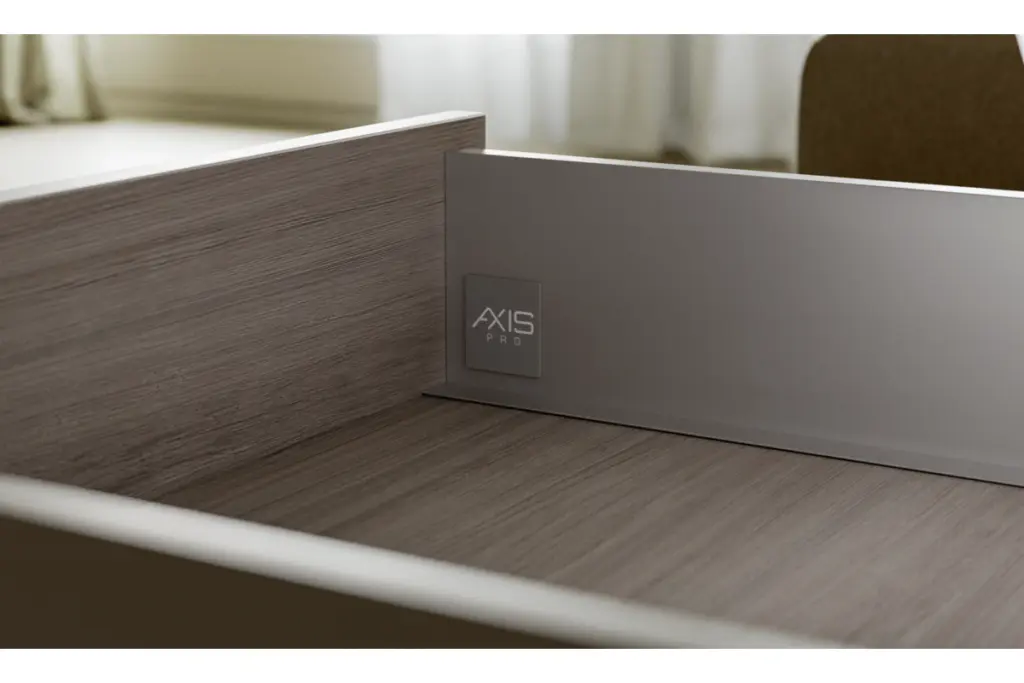 Ящик GTV AXIS PRO, панель 18 мм, H=200 мм, L=450 мм, бесшумное закрытие, полное выдвижение, белый