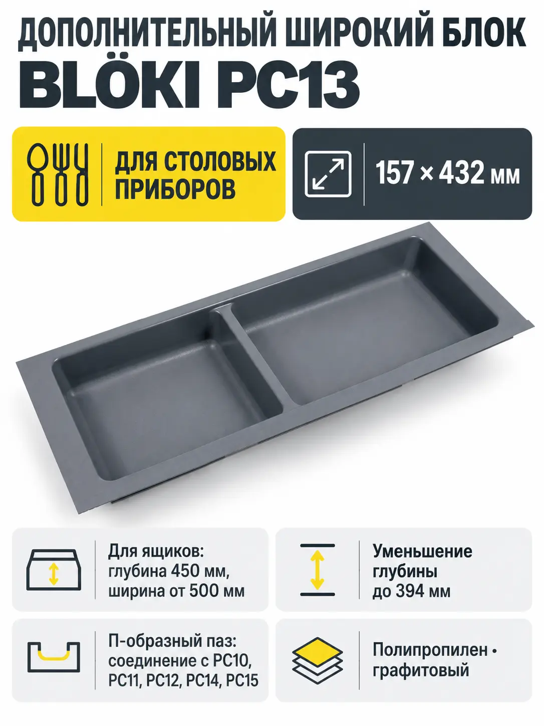 Дополнительный широкий блок BLӦKI PC13/GRPH/157x430