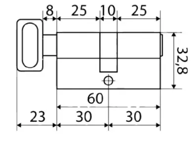 Цилиндровый механизм ALUMINIUM 60 C-SN