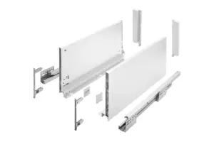 Ящик GTV AXIS PRO, панель 18 мм, H=200 мм, L=450 мм, бесшумное закрытие, полное выдвижение, белый