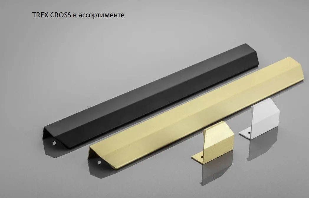 Ручка мебельная алюминиевая TREX CROSS 32/50 светлое брашированное золото